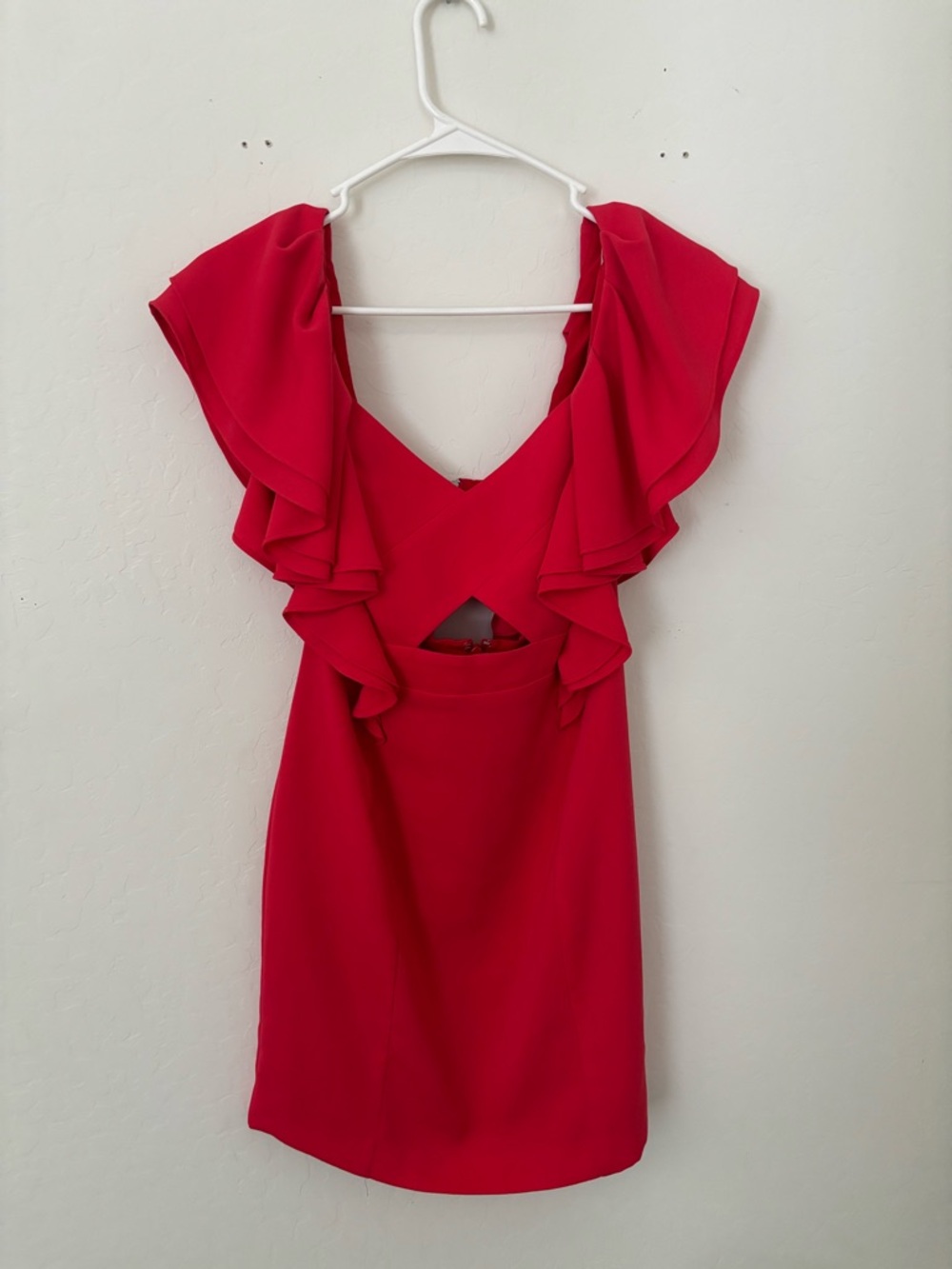 StyleStalker Red Ruffle Cutout Mini Dress Size Small